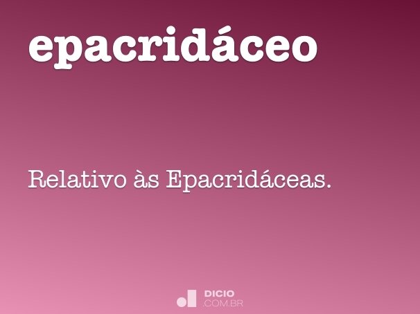 epacridáceo