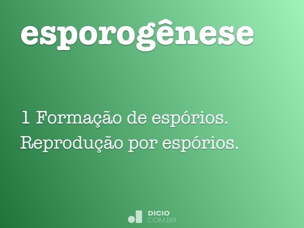 esporogênese
