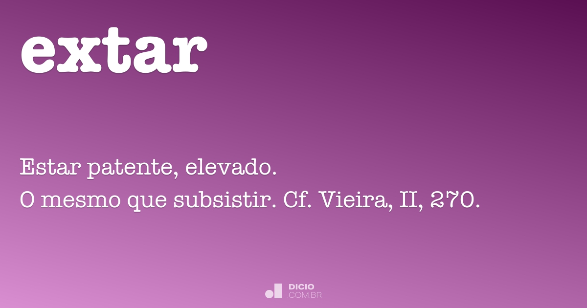 Extar Informatie Extar - Dicio, Dicionário Online de Português