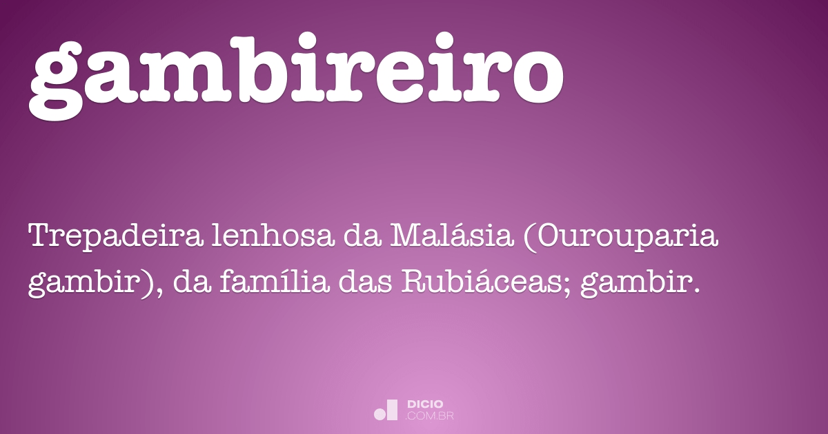 Gambir - Dicio, Dicionário Online de Português