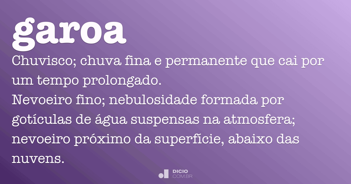 Qual é a diferença entre Está garoando  e Está chuviscando