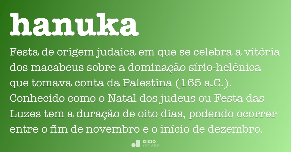 Hanuka - Dicio, Dicionário Online de Português