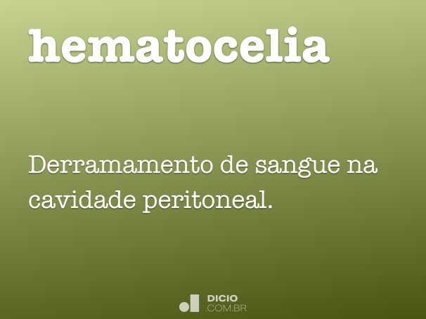 hematocelia