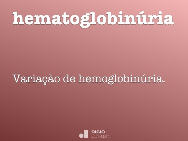 hematoglobinúria
