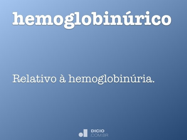 hemoglobinúrico