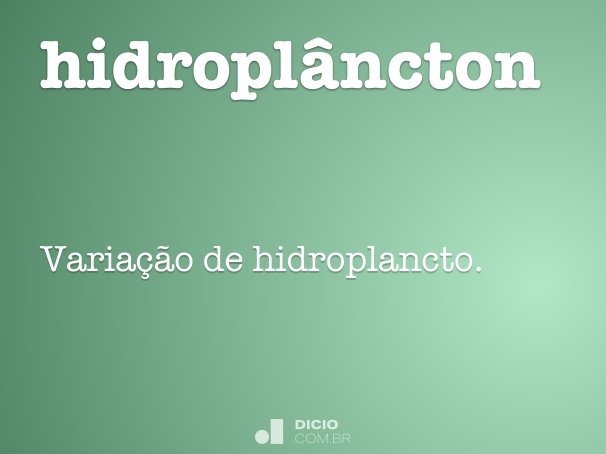 hidroplâncton