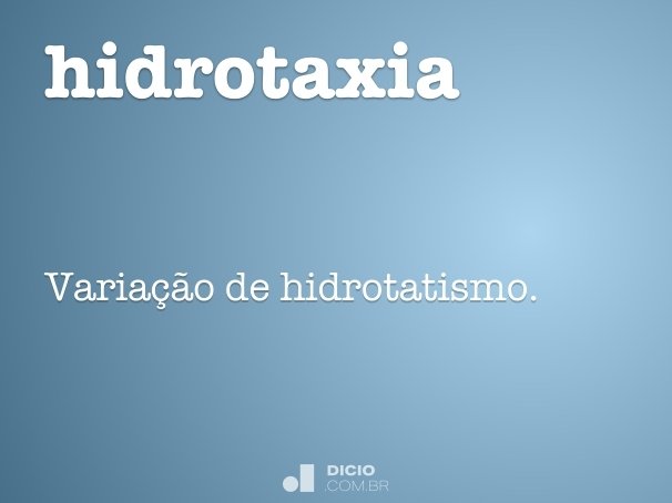 hidrotaxia