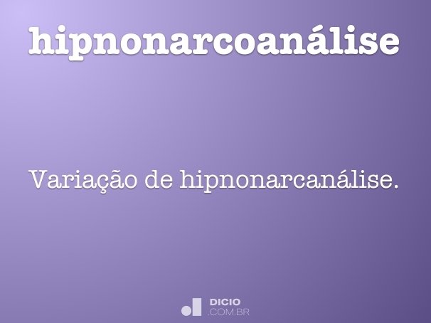 hipnonarcoanálise