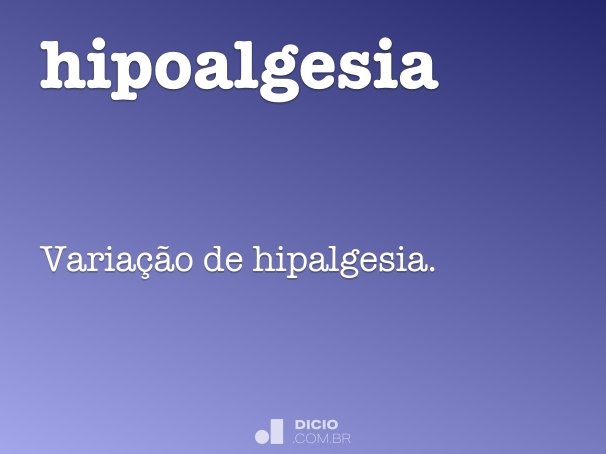 hipoalgesia