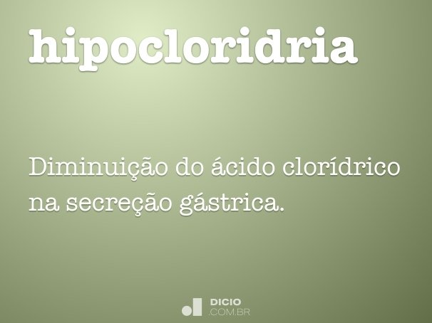 hipocloridria