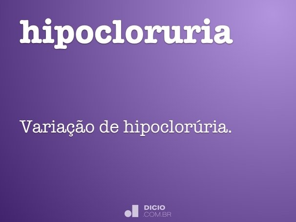 hipocloruria