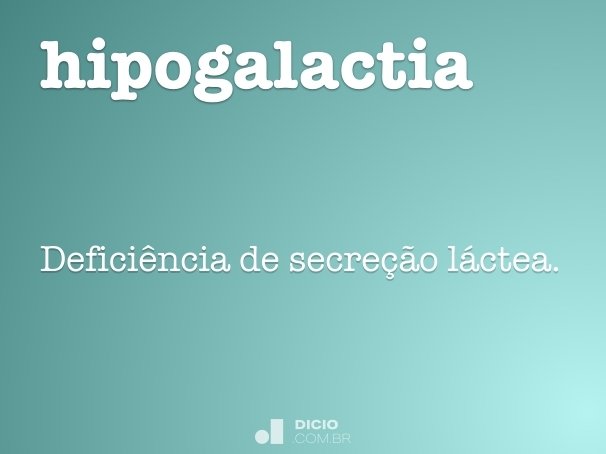 hipogalactia
