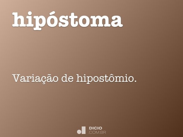 hipóstoma