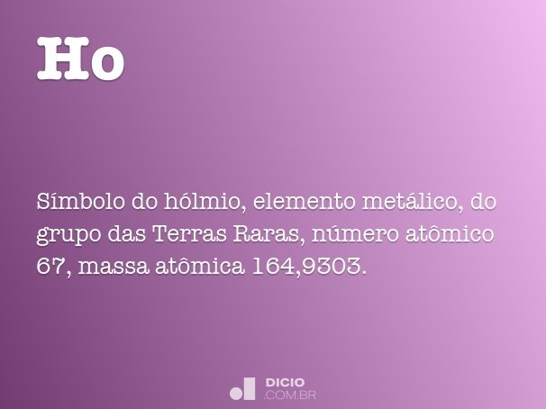 Ho - Dicio, Dicionário Online de Português