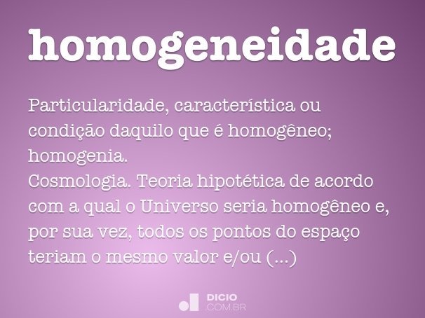 homogeneidade