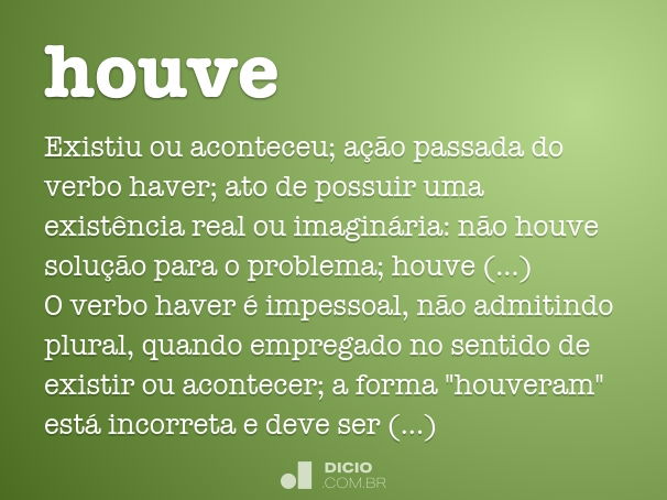 Houve - Dicio, Dicionário Online de Português