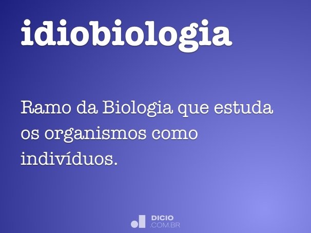 idiobiologia