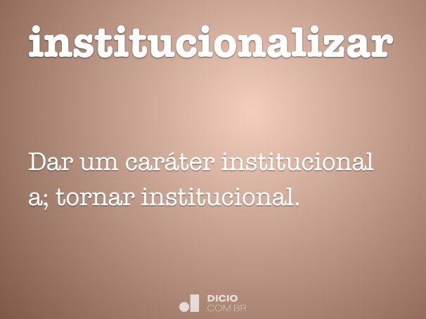 institucionalizar
