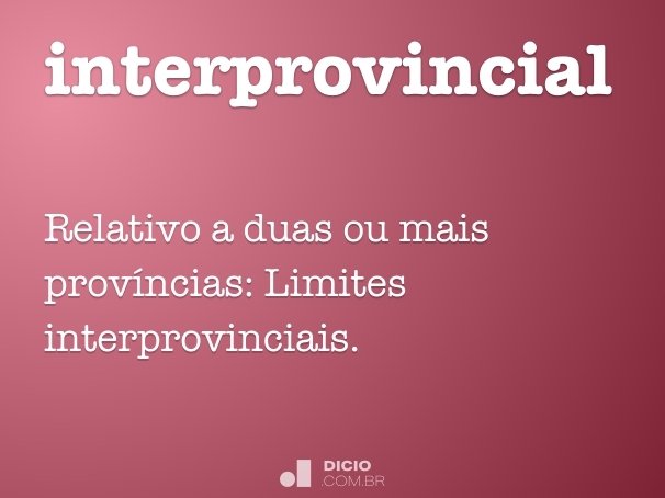 interprovincial