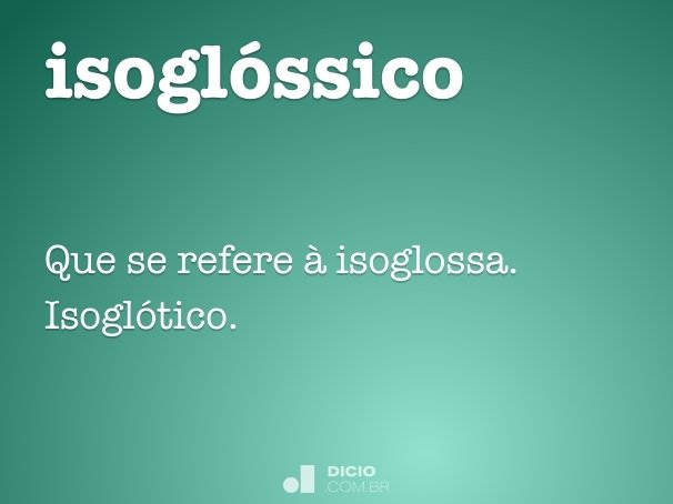 isoglóssico