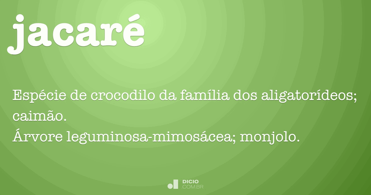 Qual é a tradução de jacaré em inglês?