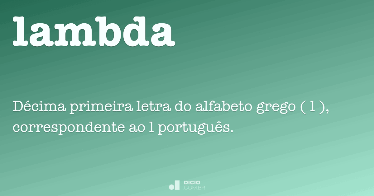 O que significa o termo lambda?