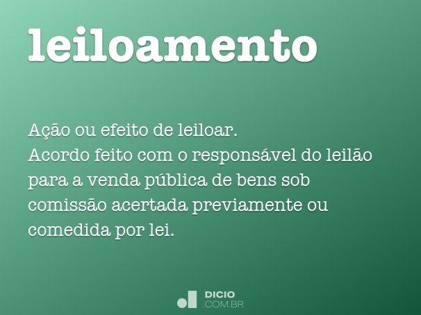 Leilão - Dicio, Dicionário Online de Português