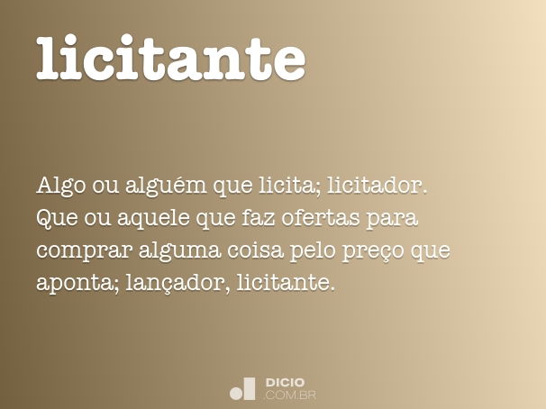 Licitar - Dicio, Dicionário Online de Português