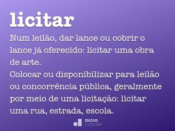 Licitar - Dicio, Dicionário Online de Português