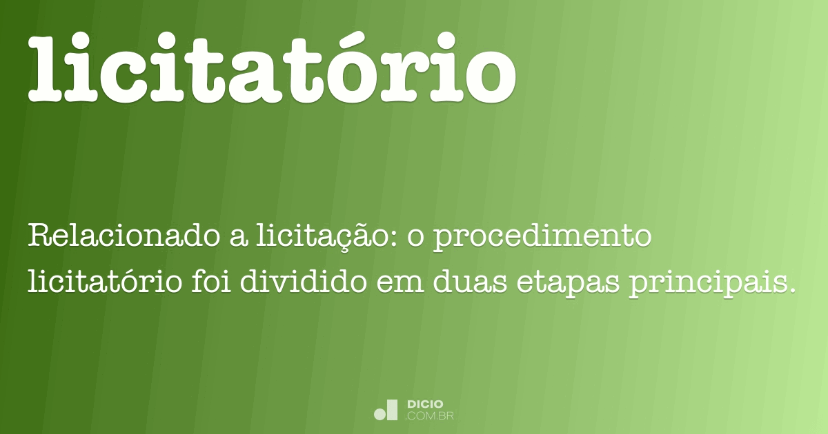 Licitar - Dicio, Dicionário Online de Português