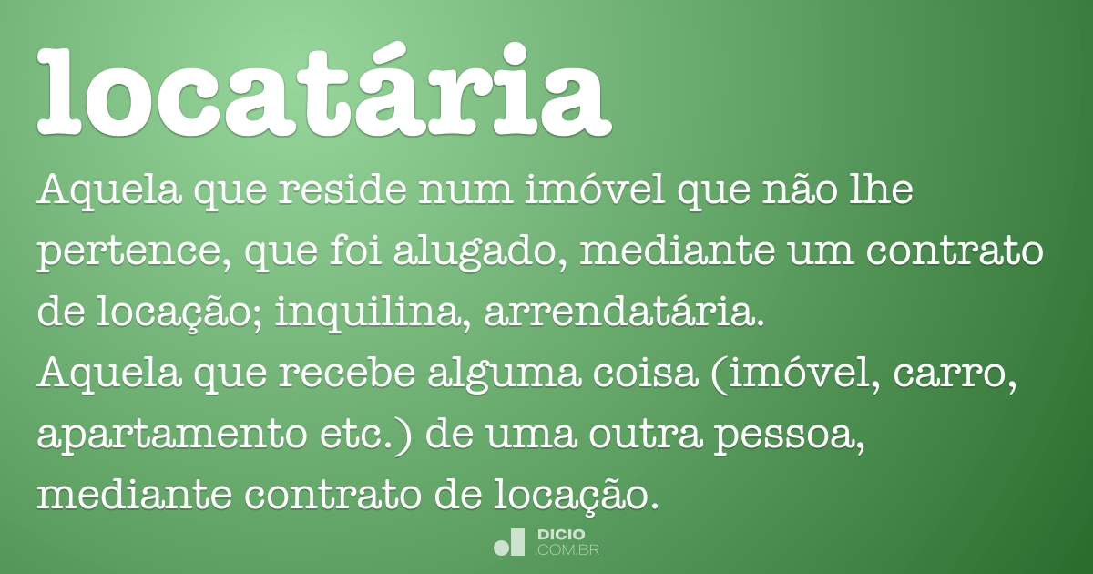 Locatario significado em portugues