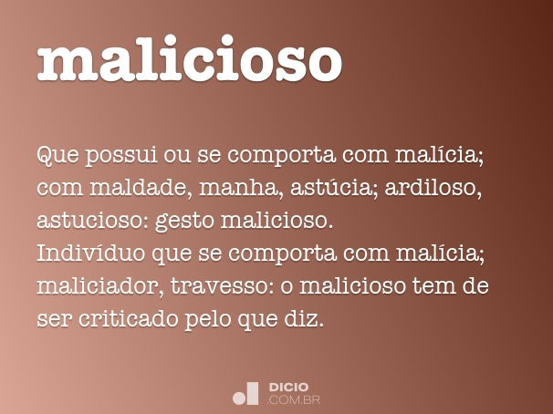 Malícia - Dicio, Dicionário Online de Português