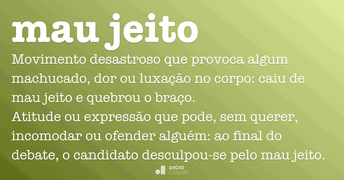 Quanto tempo demora para passar o mau jeito?