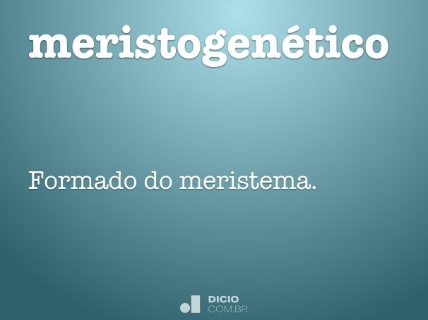 meristogenético