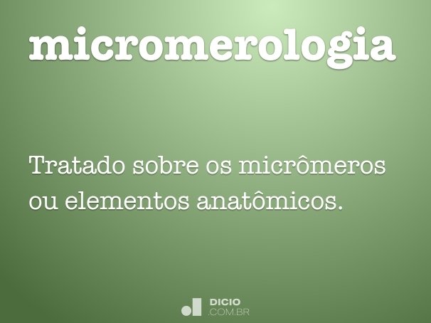 micromerologia