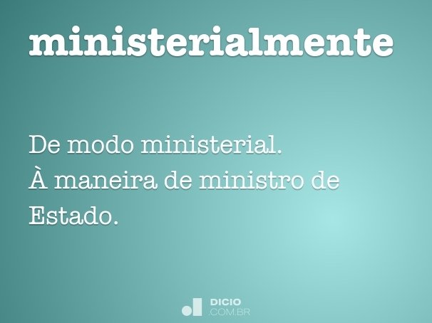 ministerialmente