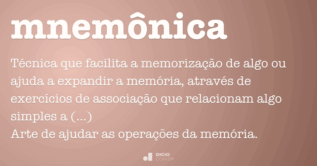 Mnemônica - Dicionário Online de Português