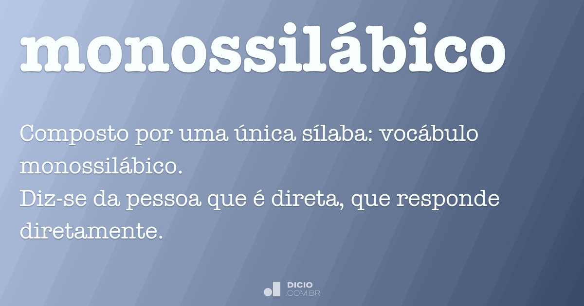 O que é nome monossilábico?