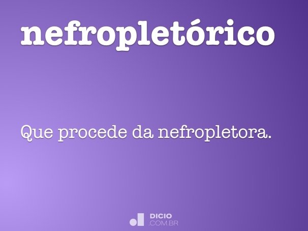 nefropletórico