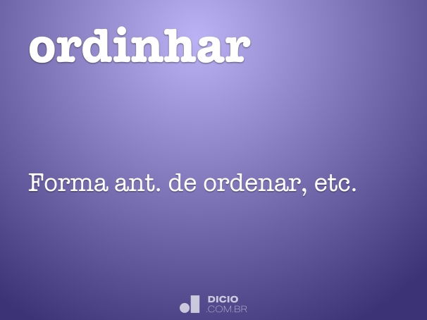 ordinhar