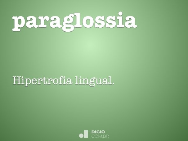 paraglossia