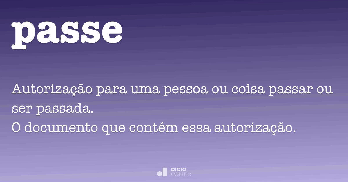 Como escreve passe de passar?