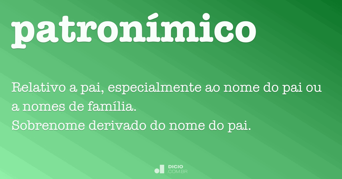 Patronímico Dicio, Dicionário Online de Português