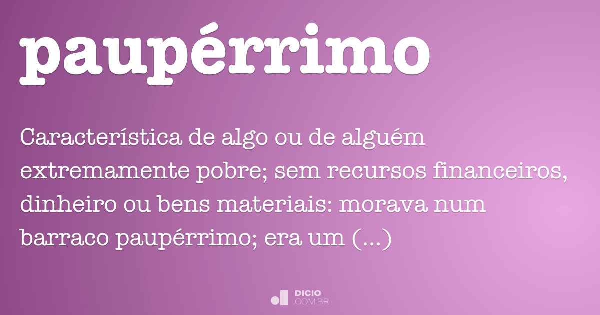 Pauperrimo que significa