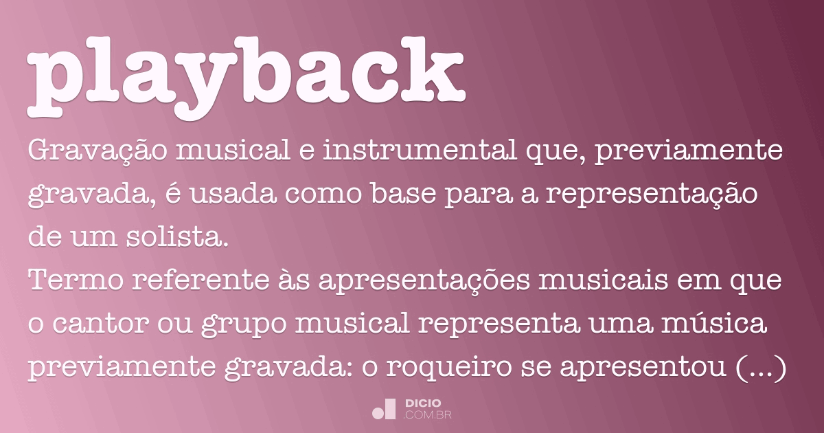 Playback Dicio, Dicionário Online de Português