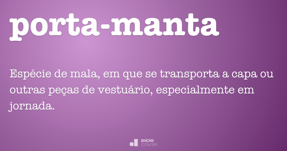 Manta - Dicio, Dicionário Online de Português