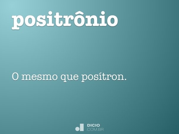positrônio