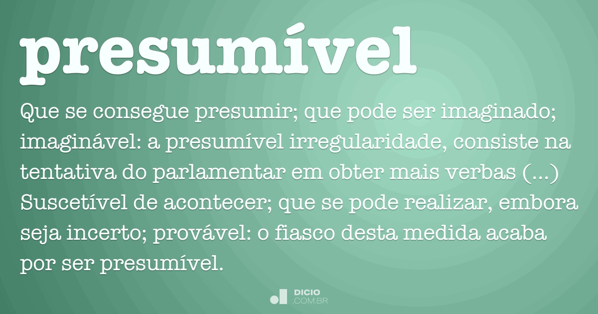 Presumir - Dicio, Dicionário Online de Português