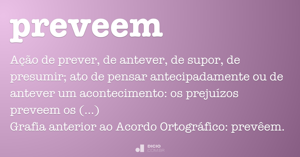 Prever Preveem - Dicio, Dicionário Online de Português