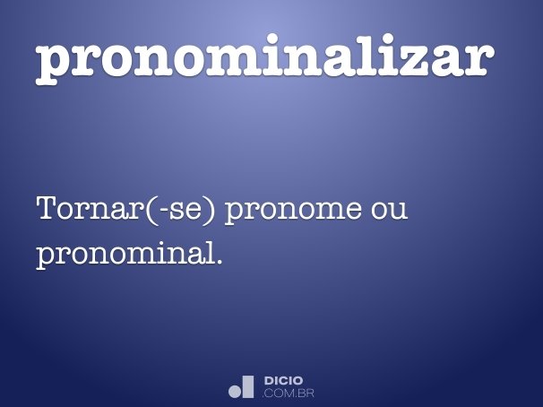 pronominalizar